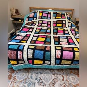 Handmade Colorful “stained glass” Patchwork Quilt